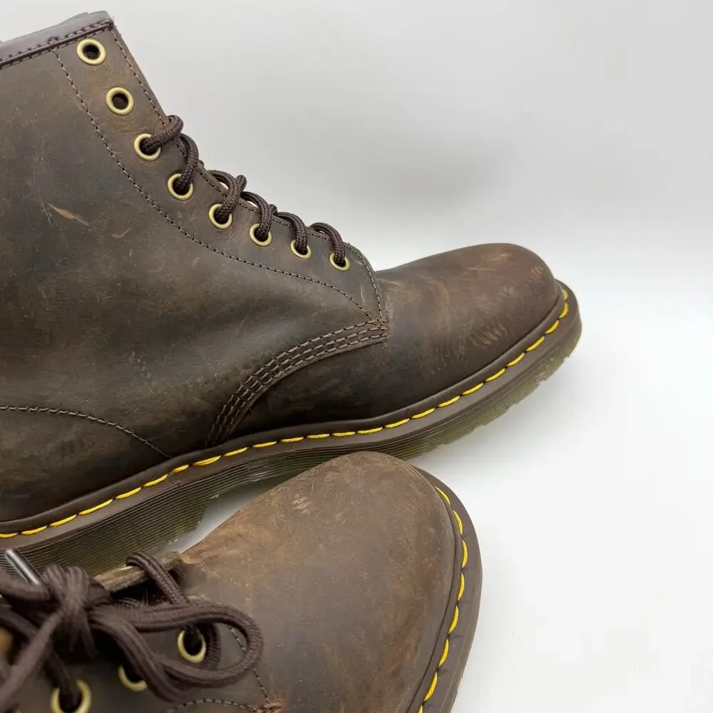 Dr. Martens Mens 1460 8 Eye Boots EU 43 US 10 Brown Leather Lace Up EUC